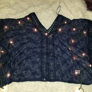 Blue lace top